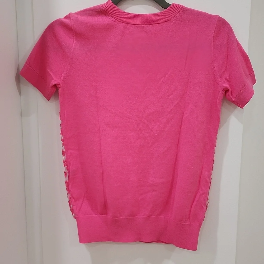 Kate Spade Pink Floral Top with sheer panel sz XS - Picture 10 of 15